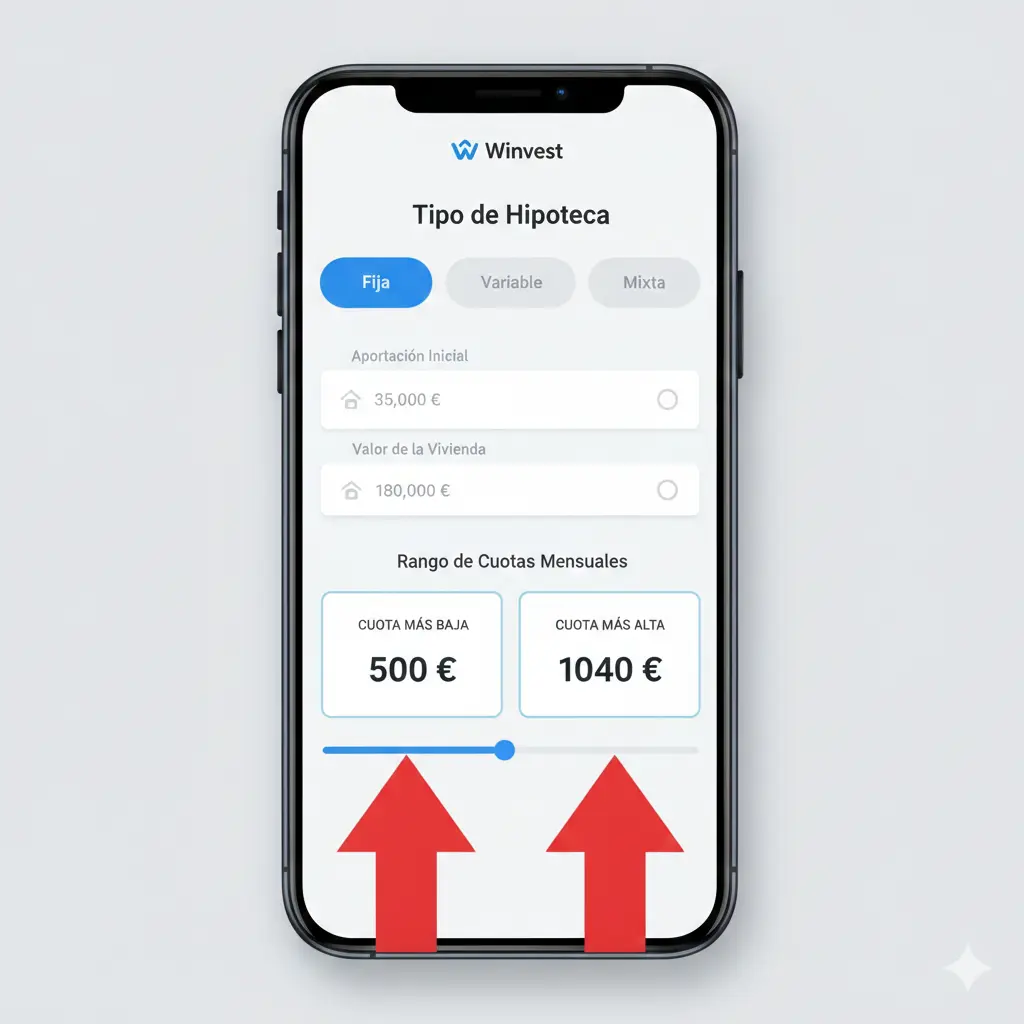 Rango de cuotas fijas entre 500€ y 1040€
