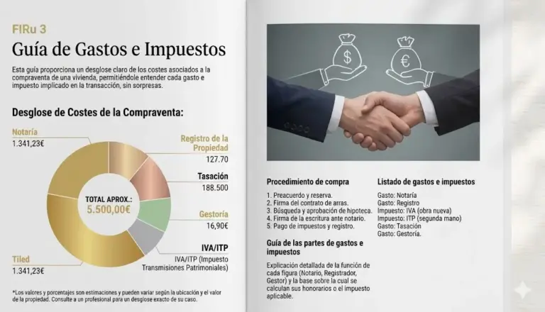 Gráfico circular de folleto premium para gastos en español